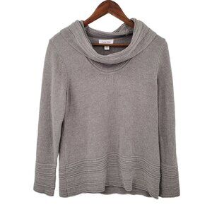 Calvin Klein Womens Cowl Neck Pullover Knit‎ Sweater Sz Medium Gray Long Sleeve
